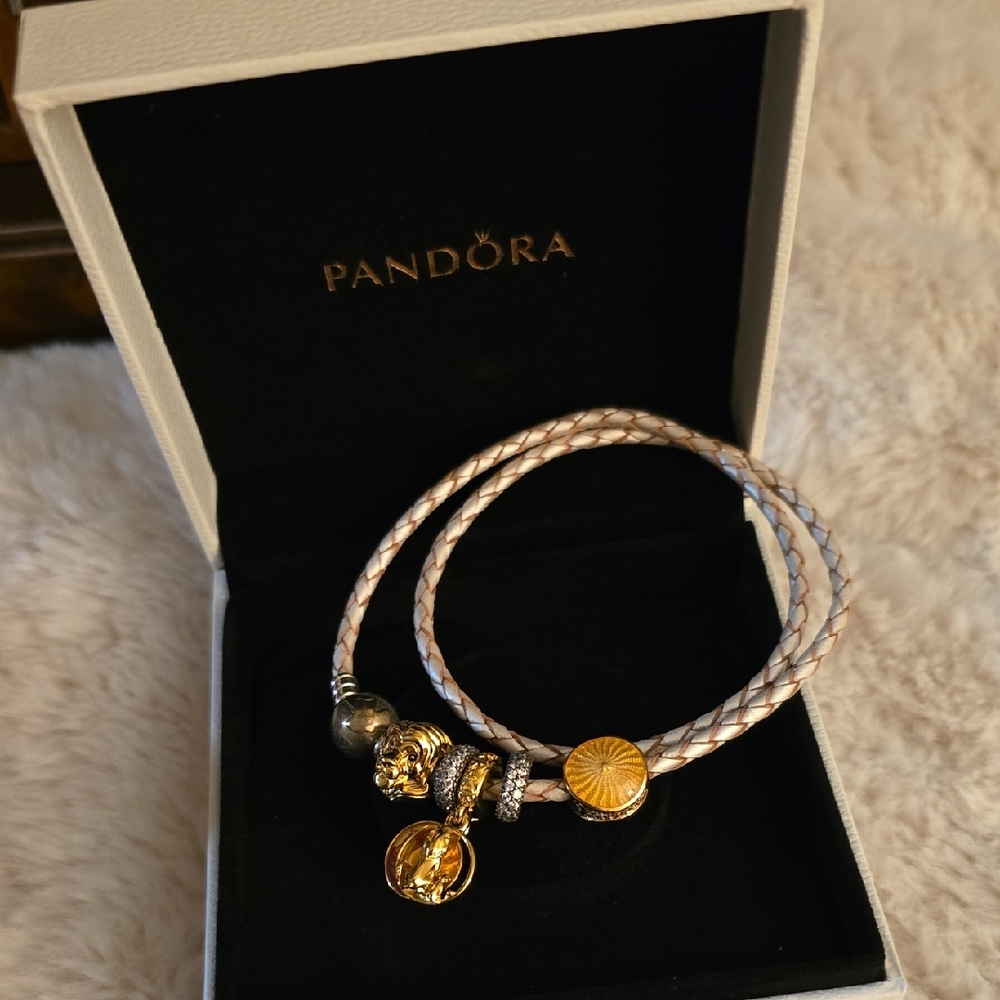 Pandora Gold and Silver Charm Bracelet LION KING